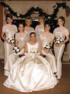 Bride with her bridesmaids